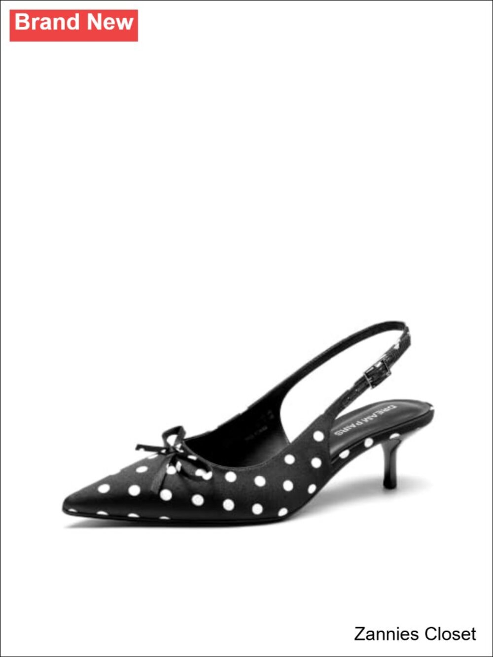 ✨ DREAM PAIRS Women Slingback Kitten Heel Pointed Toe Pumps Satin